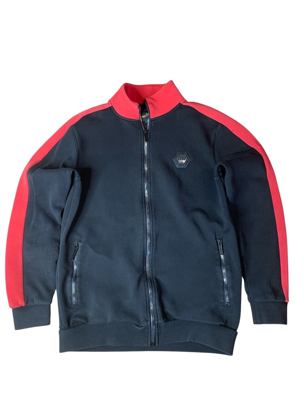 Bertigo Men's Luxury Track Jacket Black Red Full Zip Size Small